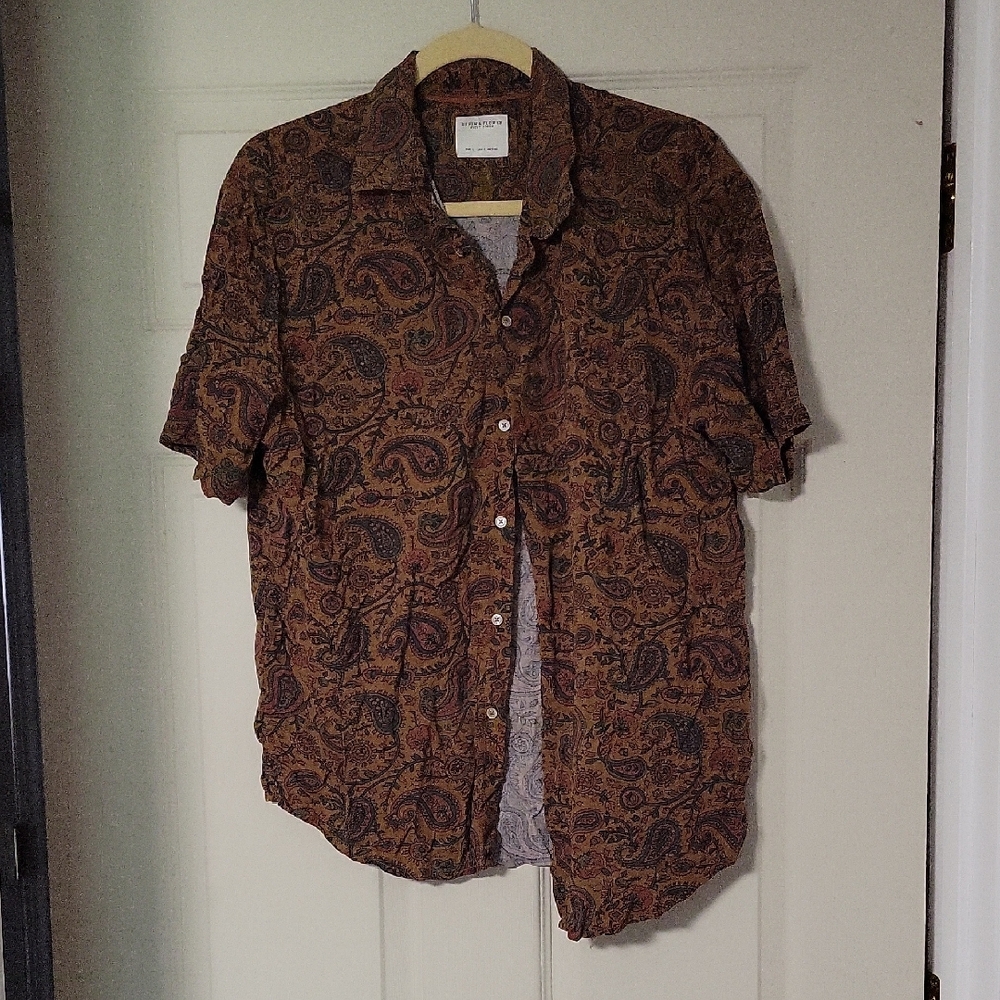 Brown Paisley Casual Shirt
